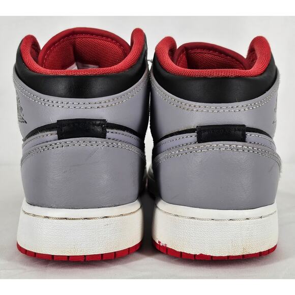 NIKE AIR JORDAN 1 MID BLACK/CEMENT GREY-FIRE RED SNEAKER - SIZE 4.5Y DQ8423-006 - Picture 4 of 10